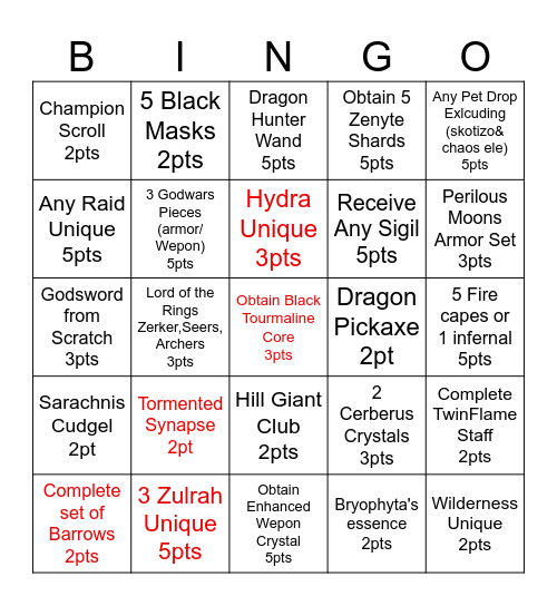 Moonshade Summer Bingo Bash Bingo Card