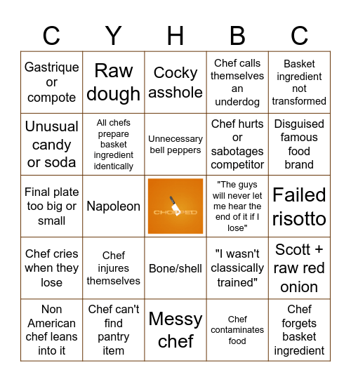 Chopped Bingo Card