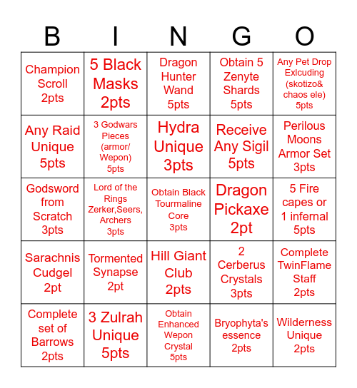 Moonshade Summer Bingo Bash Bingo Card