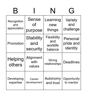 Motivation Bingo 2025 Bingo Card