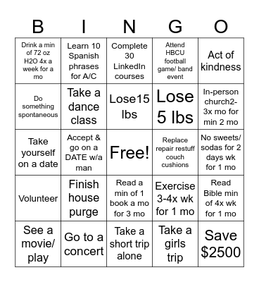 Back to the Basics BINGO Card