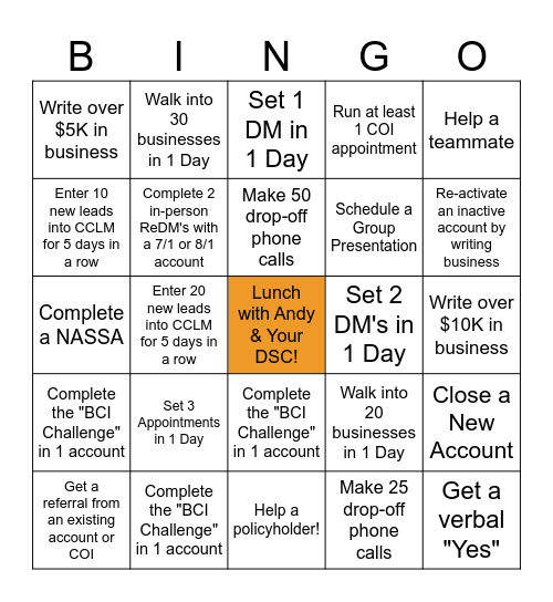 Team AwesomeNESS Bingo Card