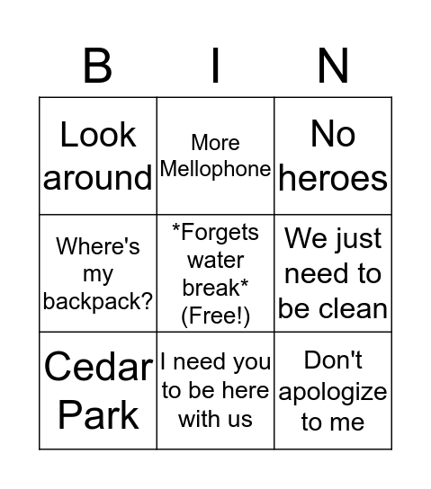 Keth Bingo Card