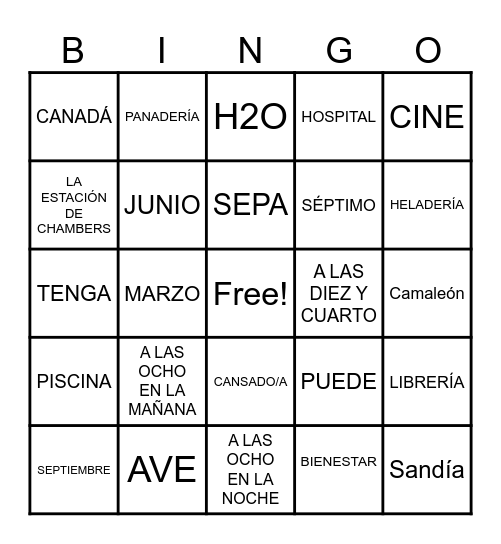 group A - the subjunctive in adj. clause and the present perfect Bingo Card