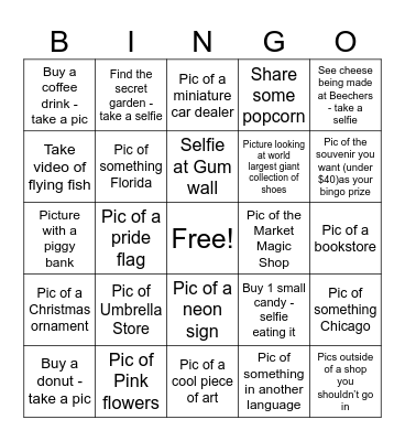 Pike Pike Place Market Bingo Card