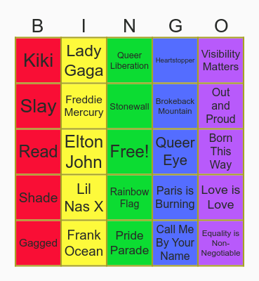 KELLEN RAINBOW BINGO BASH Bingo Card