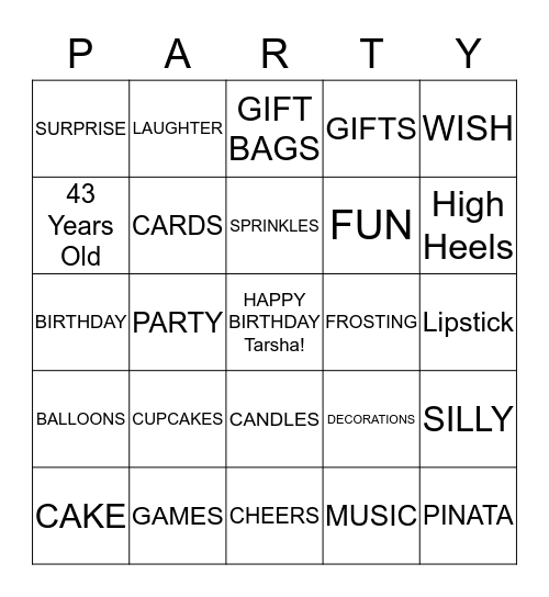 PARTY BINGO Card