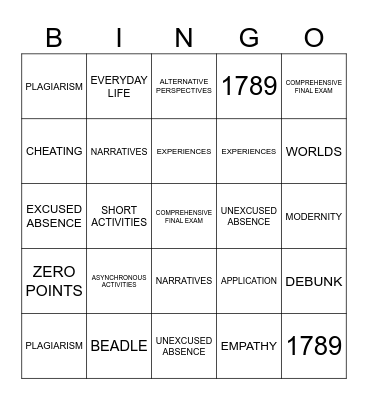 SOCSC12 BINGO Card