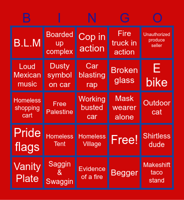 Oakland Bingo Card