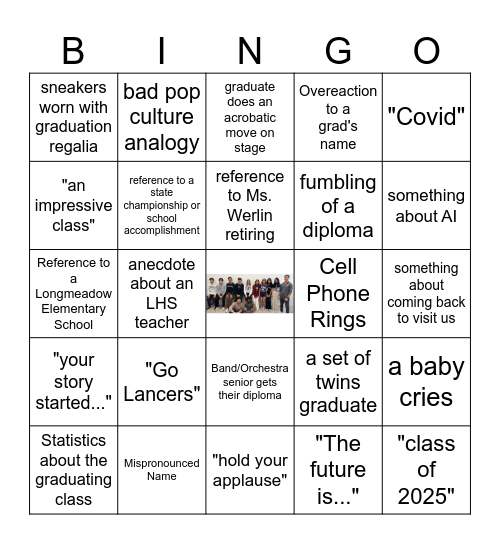 Longmeadow Brass Choir BINGO Card