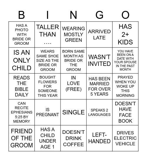 Andrey & Yasya Bingo Card