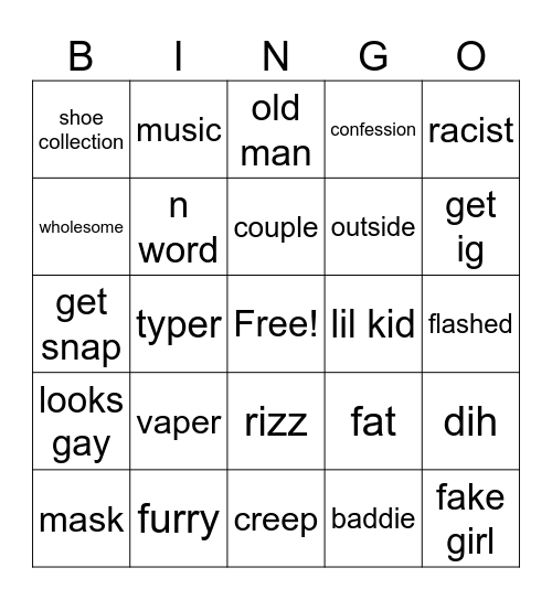 ometv bingo Card