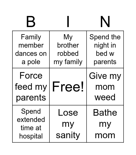 Are You Serious Bingo Card