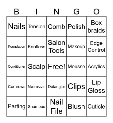 Hair We Go Bingo Card