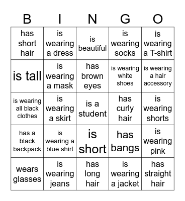Find someone who... Bingo Card
