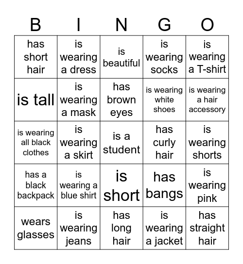 Find someone who... Bingo Card