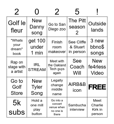 2025 Bingo Card