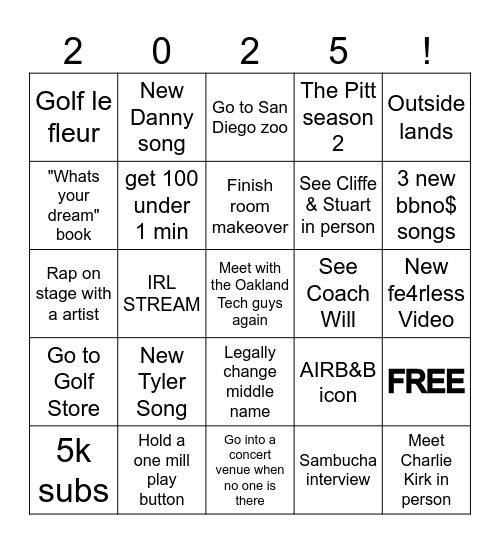 2025 Bingo Card