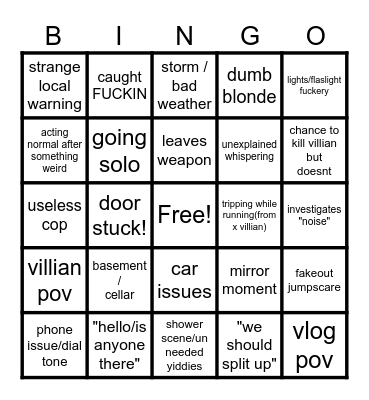 825 Forest Road Bingo Card