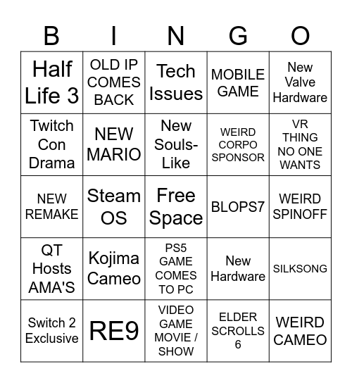 My Bingo Card For 2025 Bingo Card