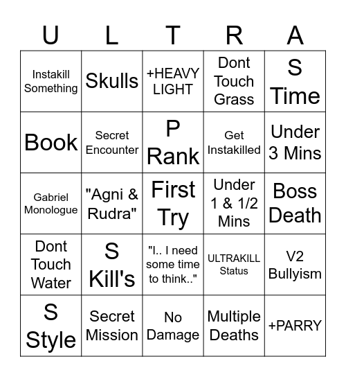 ULTRABINGO Card