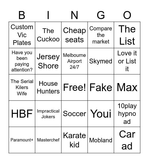 10play Bongo Bingo Card