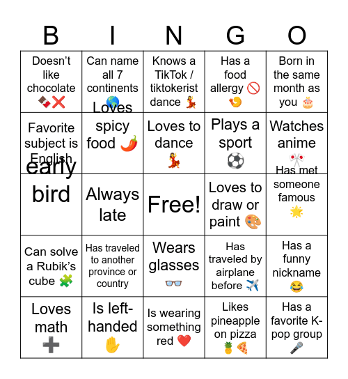12- CAELUM Bingo Card