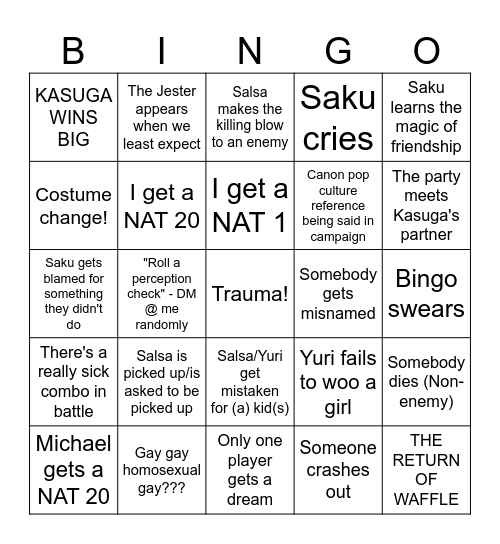 D&D Bingo Card