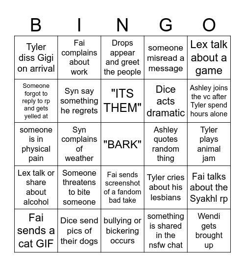 Dorkemon bingo version 2 Bingo Card