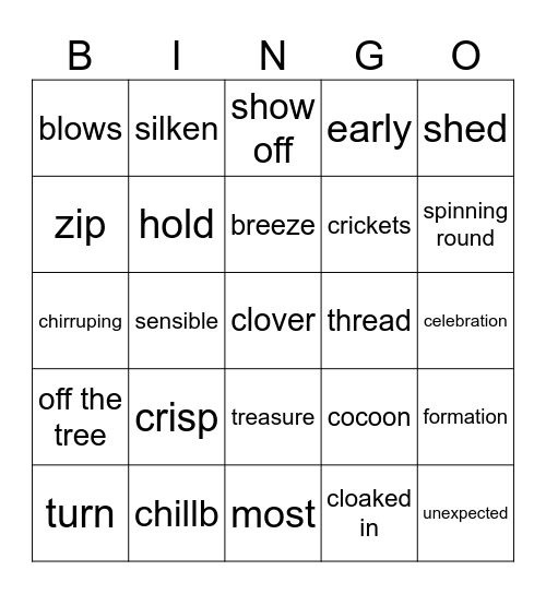 MY AUTUMN BOOK REVIEW Bingo Card