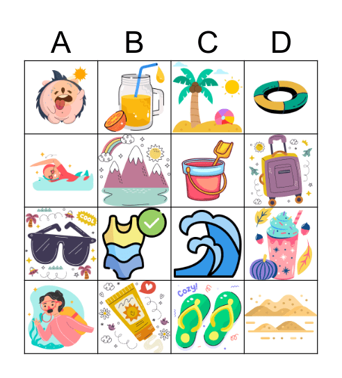 El verano Bingo Card