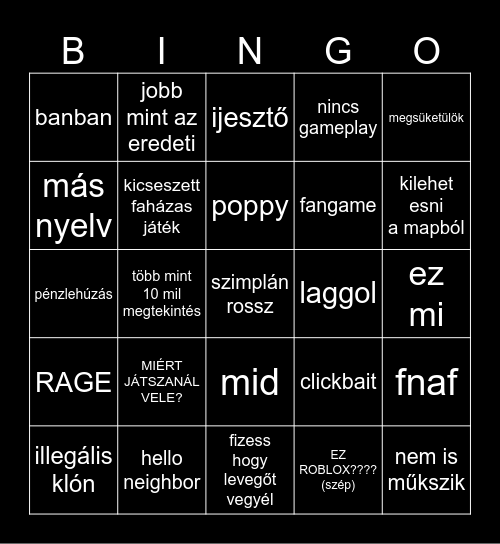 ratyi online Bingo Card