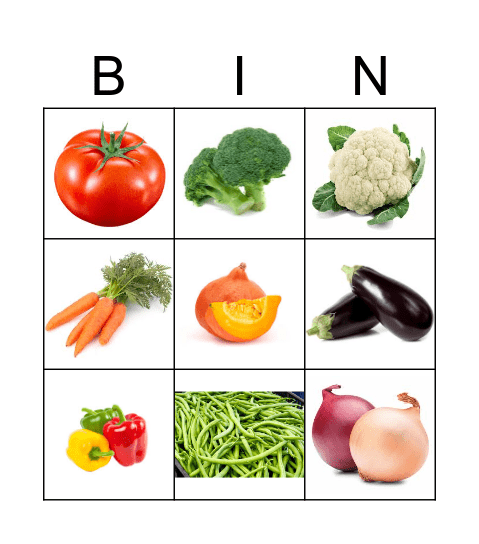 groenten Bingo Card