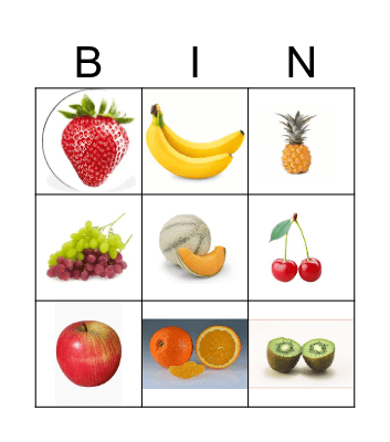 fruit Bingo Card