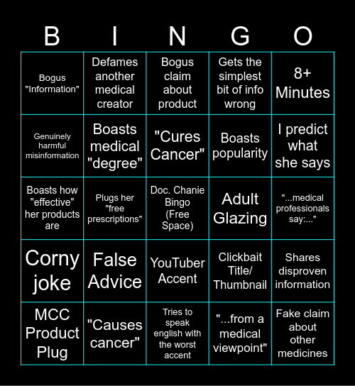 Doc. Chanie Bingo Card