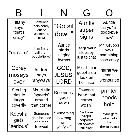 I need you in my LIFFEEE Bingo Card