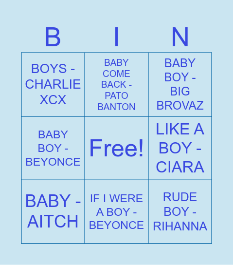 BABY BINGO Card