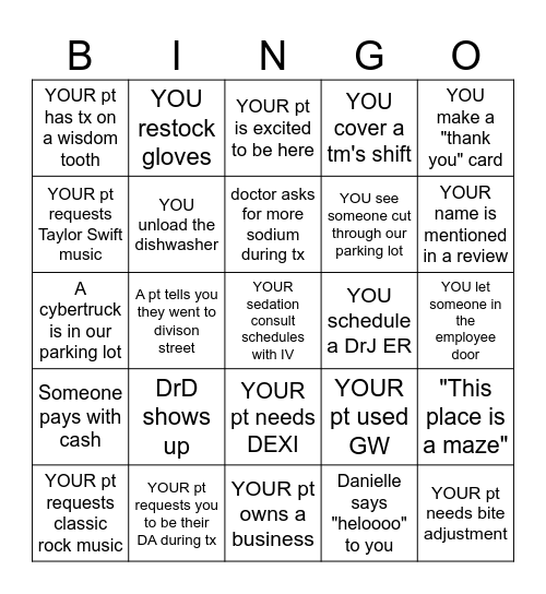 APEX ENDO BINGO Card