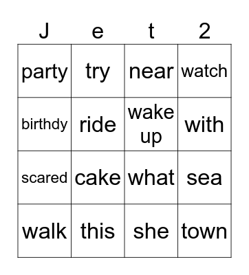 Jet 2 unit 3- Animals Bingo Card