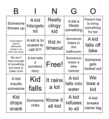 Safety town #2 Bingo Card