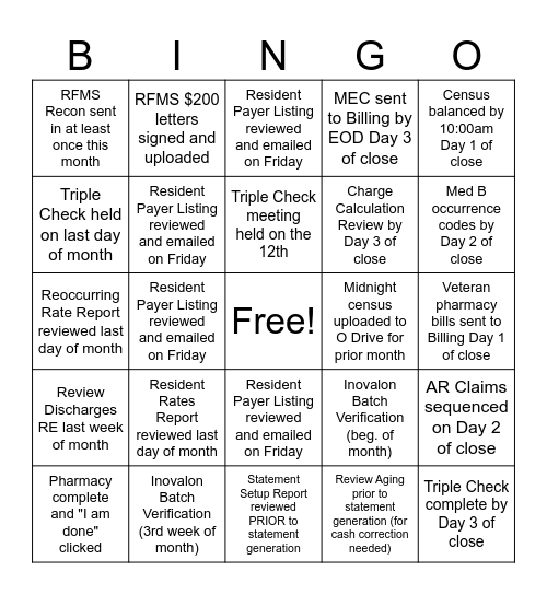 BOM Bingo Card