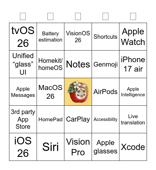 WWDC25 Bingo Card