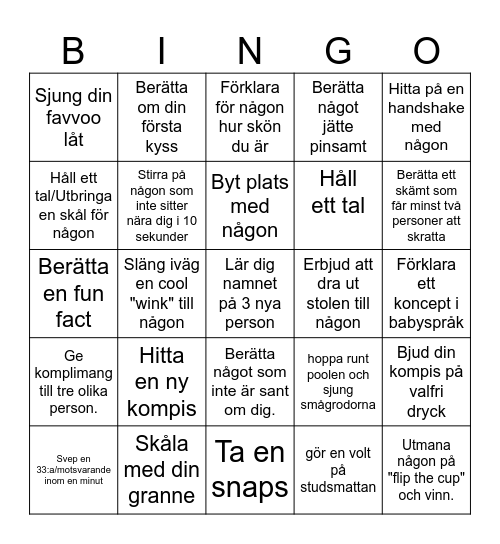 Midsommar Bingo Card