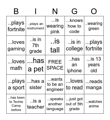 Retro Game Bingo Card