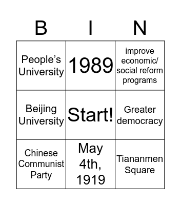 Student Protest Bingo! Bingo Card