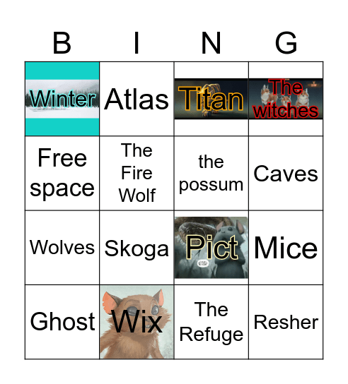 Scurry Bingo Card