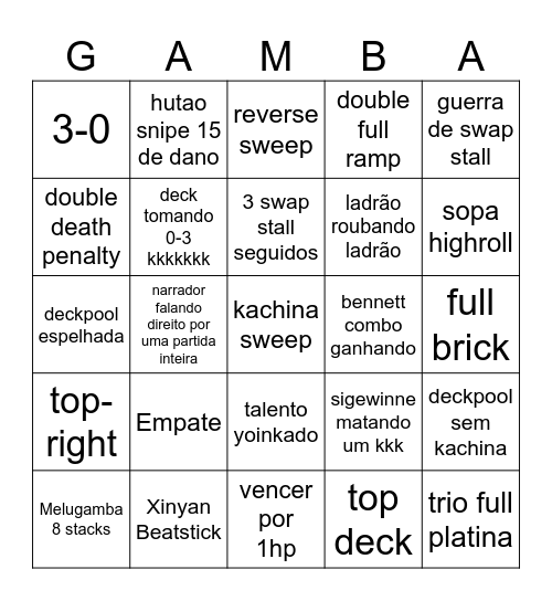 hex bingo astranox Bingo Card