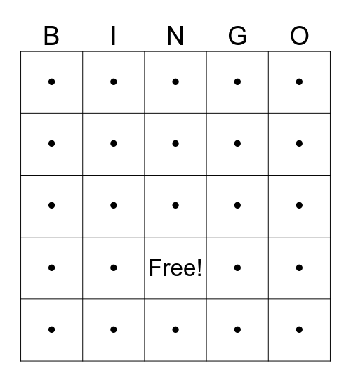 Social life Bingo Card