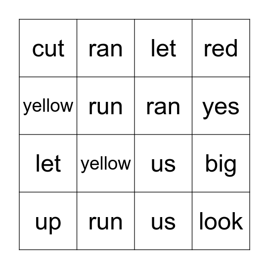 CKLA Skills Unit 5 Sight and Tricky Words 1 Bingo Card