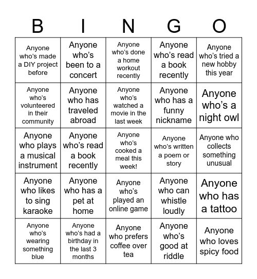 My Bingo Card